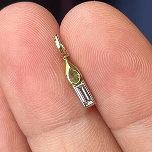 18K Yellow & White Diamond Candle Charm Pendant